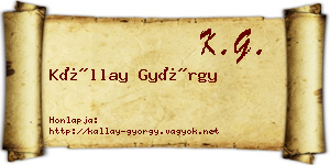 Kállay György névjegykártya