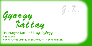 gyorgy kallay business card