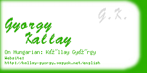 gyorgy kallay business card